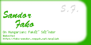 sandor fako business card